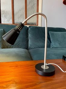 Vintage Ikea Kvart Hagberg Desk Table Lamp Black Gooseneck