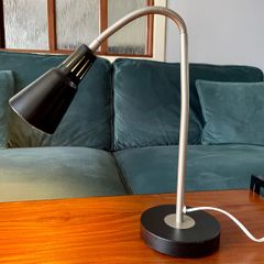 Vintage Ikea Kvart Hagberg Desk Table Lamp Black Gooseneck