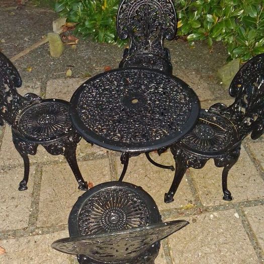 patio garden cast iron set