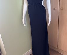 Apricot black maxi dress