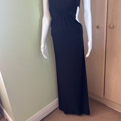 Apricot black maxi dress