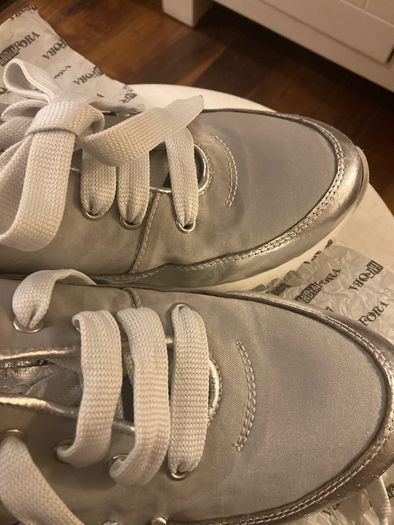 Andia Fora Made in Italy Top Quality Designer Silver Trainers - Size 41