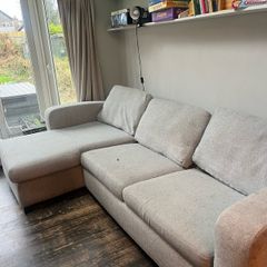 L shaped couch with double fold up bed