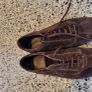 slim brown suede trainer shoe Image 6