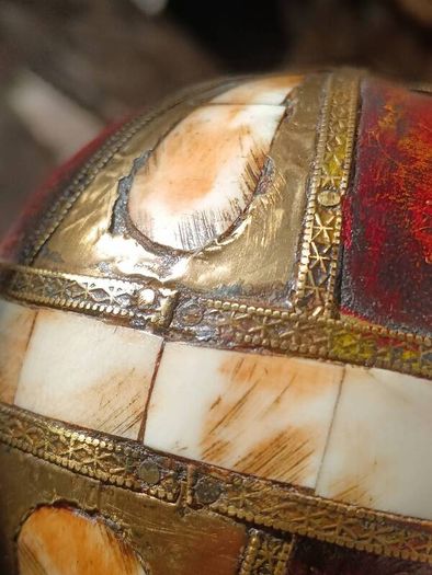 A Pair of Antique Inlaid Wooden Balls