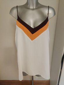 River Island cream v-neck strappy top size UK16 EU44 Perfect condition  Postage included
