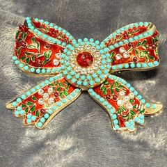 Beautiful Enamelled and Diamante Brooch