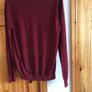 Mens Merino Wool Blend Wine Coloured V Neck Jumper M includes Postage Image 3