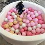 Luxury cream bouche ball pit with pink, white and gold balls Image 3