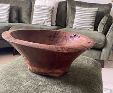 Large Antique Wood Turned Bowl