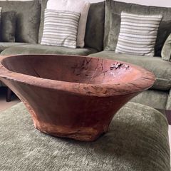 Large Antique Wood Turned Bowl