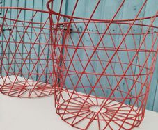 2 x Metal tall baskets