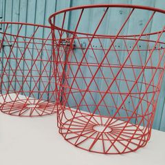 2 x Metal tall baskets