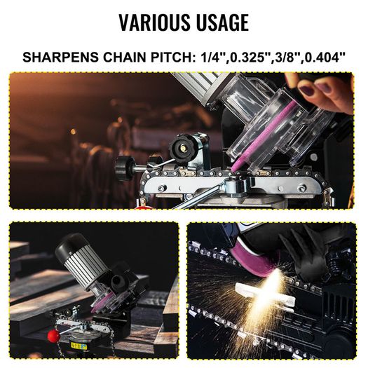 230W Saw Chain Grinder 3000RPM Electric Aluminum Bench Chainsaw Grinder Sharpener Portable Adjustable Angle Tool Polisher
