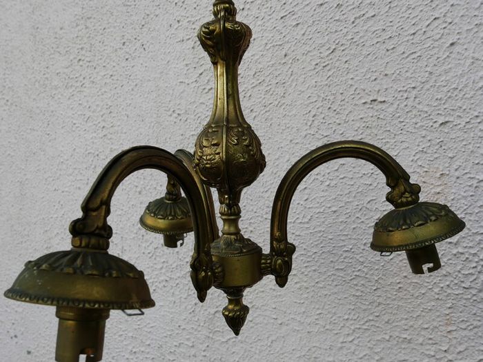 Vintage Solid Bronze Colonial Williamsburg Style Chandeliers, set of 2
