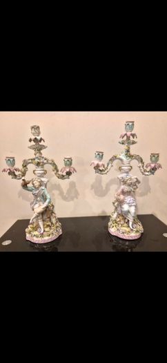 antique sitzendorf candelabra