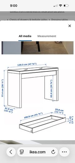 Ikea Malm dressing table