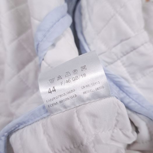 Basler Light Powder Blue Quilted Lightweight Jacket Tan Leatherette Trim 18UK/46EU