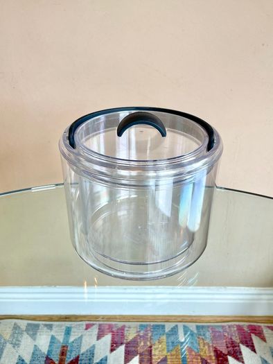 Vintage 80's Bodum Designer Double Wall Ice Bucket, Danish, Acrylic, "Shiro"