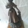 Genisis Style Bronzed Lady & Dog Figurine Image 3