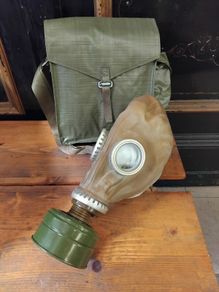 Vintage Gas Mask and Bag