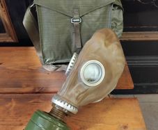 Vintage Gas Mask and Bag