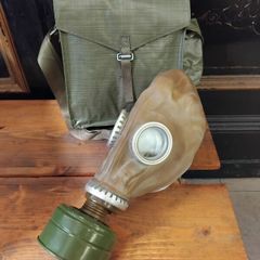 Vintage Gas Mask and Bag