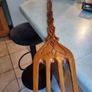 Giant African fork, wooden decorative utensils with image on the end  handle., farmhouse decor. 80 x 12 cm. Image 4