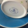 A Large Whittard of Chelsea  Tankard Mug " A Short Back and Sides - A Quick Trim" and a blue polka dot tea cup and matching saucer Image 3