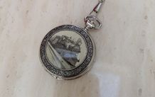 Vintage Train Pocketwatch With Chain