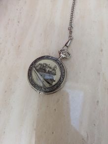 Vintage Train Pocketwatch With Chain