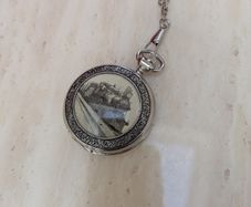 Vintage Train Pocketwatch With Chain