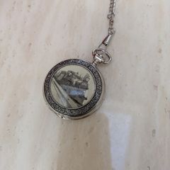 Vintage Train Pocketwatch With Chain