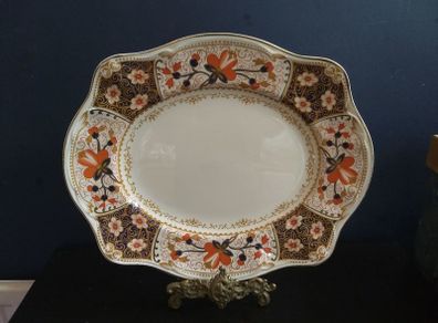 Fabulous Vintage (Possibly Antique) Imari Patterned Small 11 Inch Serving Platter by Johnson Bros in the Pareek Style and the Rutland Pattern, circa 1913-1928