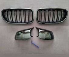 BMW F10 F11 Pre-Lci Black Kidney Grilles & Mirror Covers Set Brand New