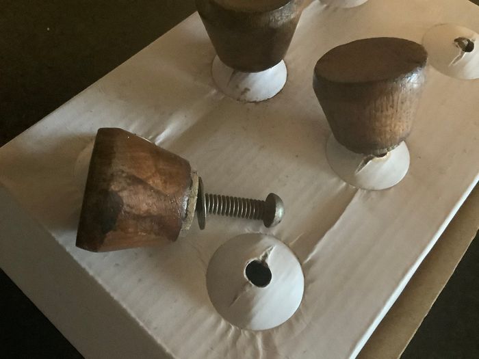 4 Old Wooden Knobs
