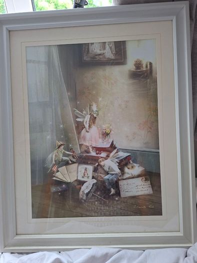 A beige picture of fairy stories for childrens room.