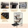 Small Animal Cage with Wheels Pet Home for Chinchillas Ferrets Kittens, with Hammock, 4 Platforms, Removable Tray, Silver Image 3