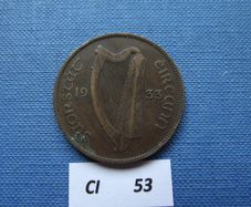 1933 Irish Free State. One Penny. Nice condition!