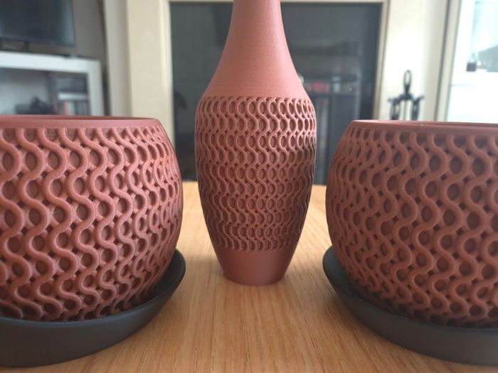 Modern 3D Printed Vase & Planter Set