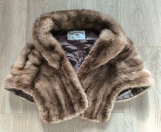 Vintage Real Fur Stole Canada Mink Short Cape