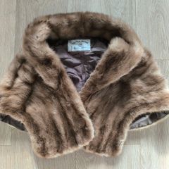 Vintage Real Fur Stole Canada Mink Short Cape