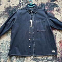Zara Men's Navy and Blue Shirt