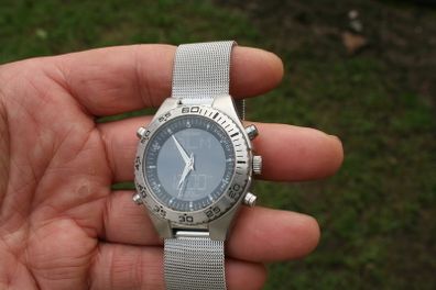 PULSAR LCD and Analogue Multi-Function NX14-X007 Quartz Steel Gents Watch
