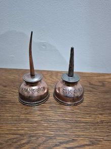 Vintage Singer Sewing Machine Oil Cans Pair of 2  Rare Variants