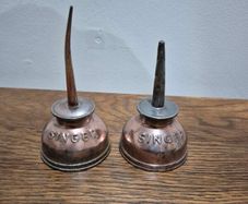 Vintage Singer Sewing Machine Oil Cans Pair of 2  Rare Variants