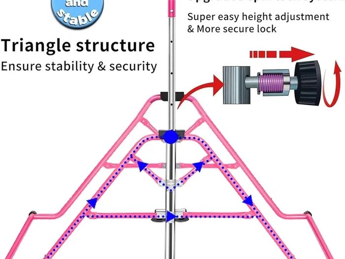 Gymnastics Bar for Kids, Junior Training Kip Horizontal Bar Gymnastics Equipment for Home, Adjustable Telescopic Height Folding Horizontal Bar with Gymnastic Rings for 3-12 Years Old Kids