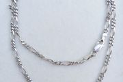 Vintage Sterling Silver 925 Figaro Necklace Chain 18" length - 7,30g
