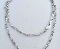 Vintage Sterling Silver 925 Figaro Necklace Chain 18" length - 7,30g
