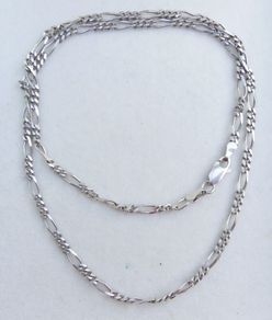 Vintage Sterling Silver 925 Figaro Necklace Chain 18" length - 7,30g